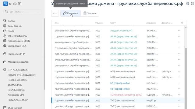 Подтвердить права на поддомен в Яндекс Вебмастере (webmaster Yandex), через DNS в Reg Ru