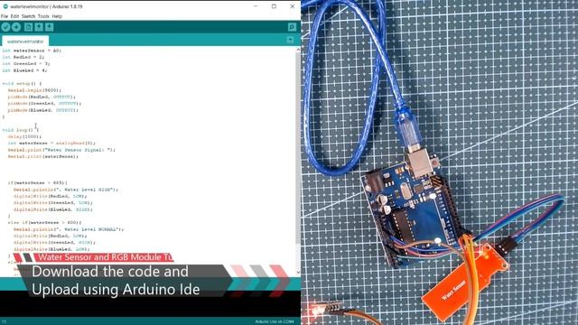 Arduino Water Level Sensor with RGB Module Tutorial смотреть онлайн
