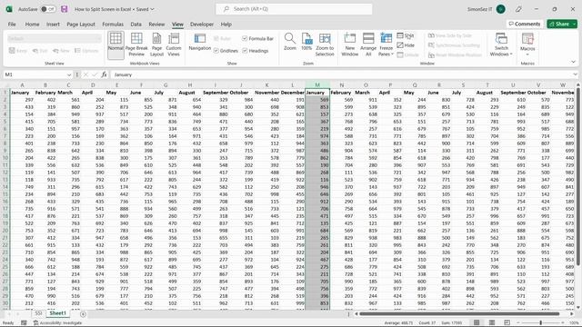 Enabling Split Screen in Microsoft Excel смотреть онлайн