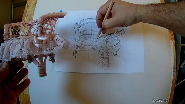 Как нарисовать плетённую мебель? Рисуем предмет интерьера. смотреть онлайн