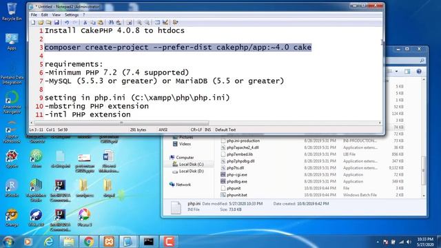 Tutorial Install CakePHP 4.0.8 смотреть онлайн