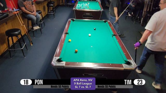 APA League Night | 9 Ball | PDN v Tim | 7 v 7 смотреть онлайн