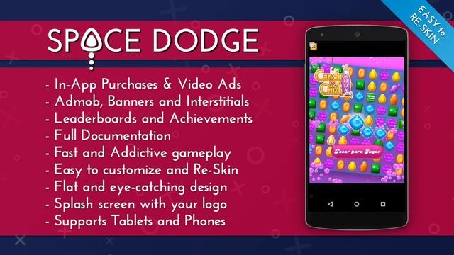 Space Dodge Admob + IAP + Leaderboards GameKangarooz смотреть онлайн