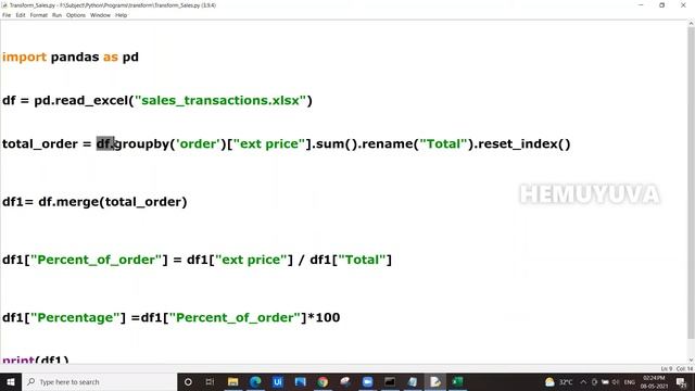 How to Use Lambda Function And Transform the Excel Data in Python || Python Programming ||HEMUYUVA смотреть онлайн