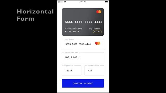 React Native Credit Card Library смотреть онлайн