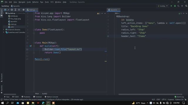 Use MDBackDrop In Kivy And KivyMD | BackDrop | Kivy | Python |