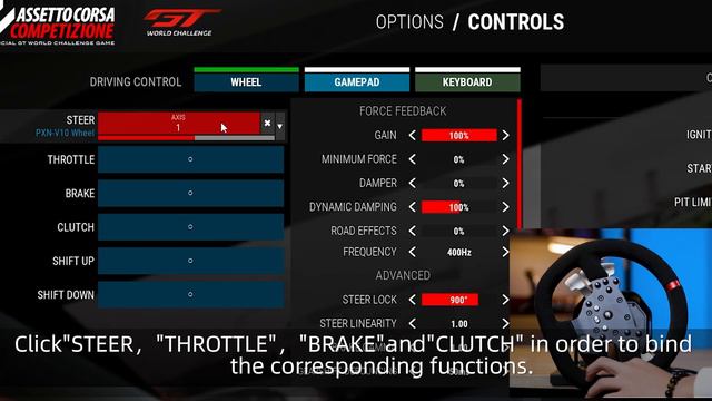 PXN V10 Gaming Steering Wheel & Assetto Cotsa Competizione Tutoral For PC. #pxn #tutorial #pxnv10