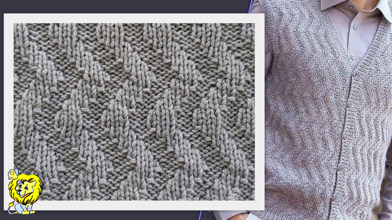 Структурный узор спицами "Зигзаг". Подходит для начинающих вязальщиц смотреть онлайн
