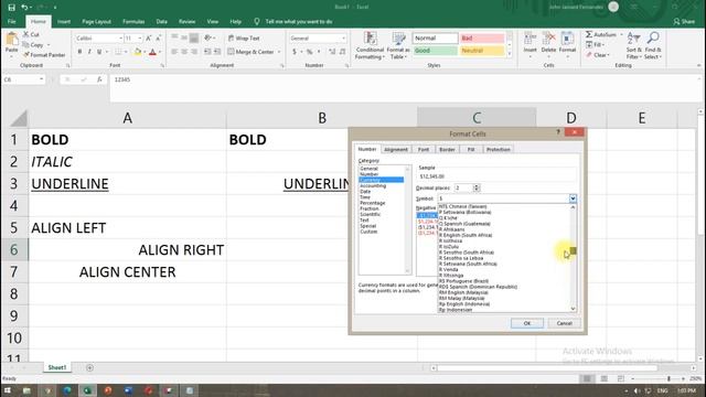 MS EXCEL FORMATTING CELLS смотреть онлайн