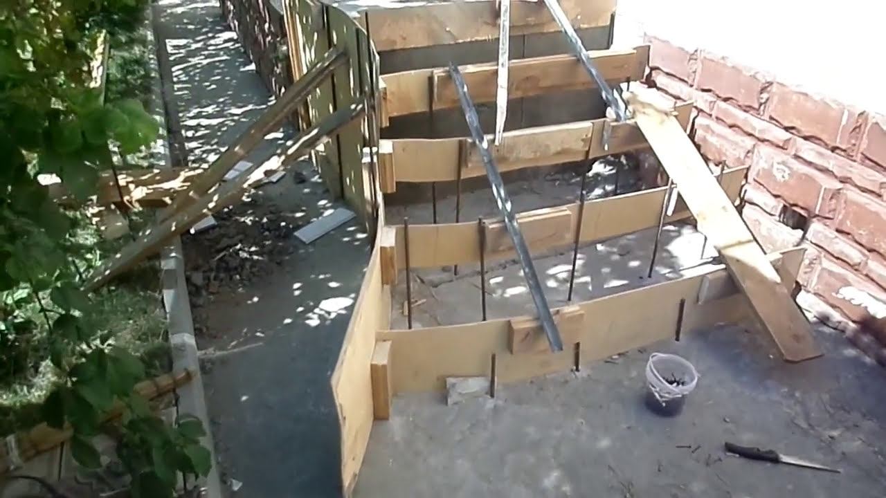 ИЗГОТОВЛЕНИЕ бетонная лестница своими руками! ОТДЕЛКА бетонной лестницы в доме Монолитные лестницы смотреть онлайн