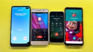Incoming Call WhatsApp Samsung S10+ vs Huawei y5 vs iPhone 5C vs Galaxy S9/ Outgoing Calls