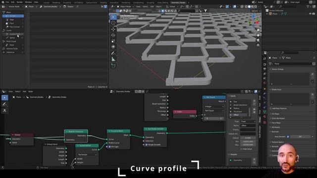 Procedural wire netting type 8/8 in Geometry nodes - Blender tutorial ENG смотреть онлайн