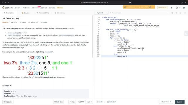 Speak up! – Count and Say – Leetcode 38 смотреть онлайн