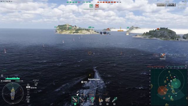 World of Warships - II SAMPSON USN C 1st Co-op PvE – Std. Battle – ISLANDS смотреть онлайн