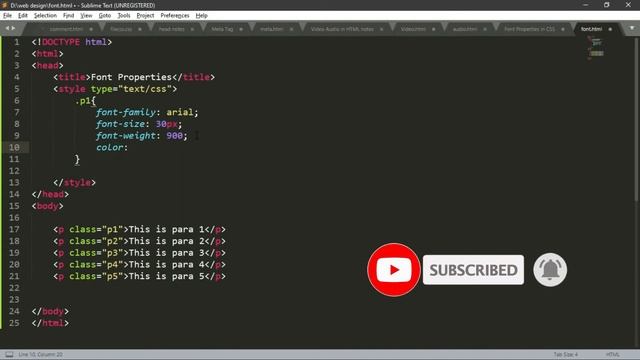 Font Properties in CSS | font-family, font-size, font-weight, color | by Vivek Shakya | tutorial: 2 смотреть онлайн