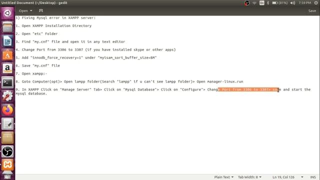 Fixing MySQL error in XAMPP server in Ubuntu. смотреть онлайн