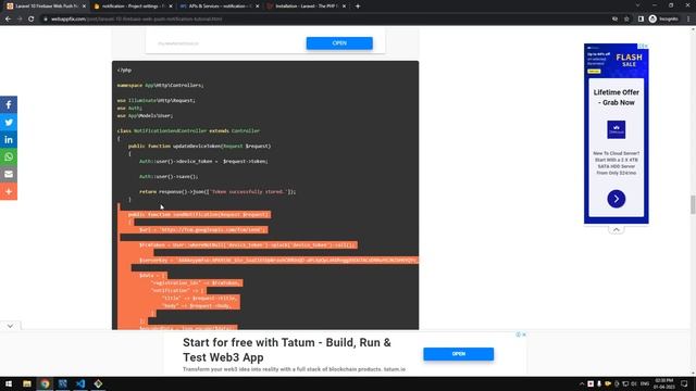 Laravel 10 Firebase Web Push Notification Tutorial | How to Integrate Web Push Notification Laravel смотреть онлайн