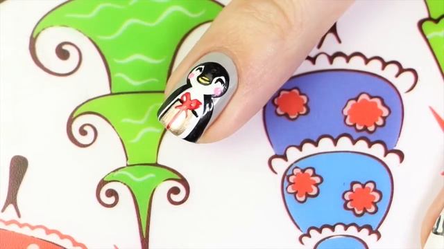 ♫ Новогодний маникюр "Пингвин" и "Гирлянды" | "Penguin" & "Christmas lights" nails смотреть онлайн
