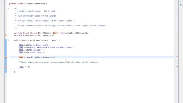 final reference in Java смотреть онлайн