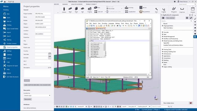 Tekla Structures - Custom Project Properties [TS 2022 SP2] смотреть онлайн