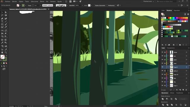 Lake Illustration, Adobe Illustrator | Digital Art / Vector Art / Speed Art смотреть онлайн