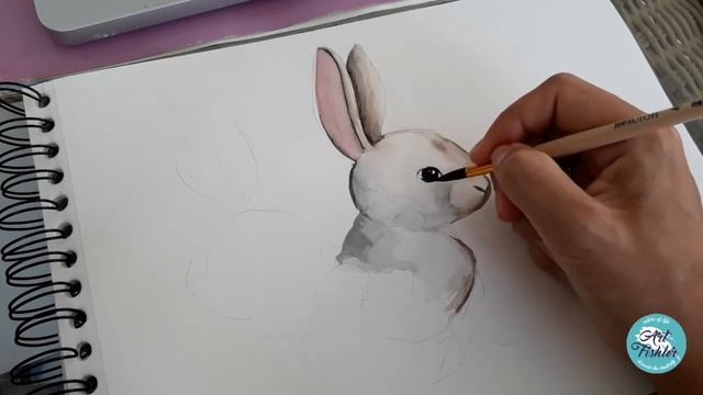 How to paint cute rabbit/ Как нарисовать кролика в цветах смотреть онлайн