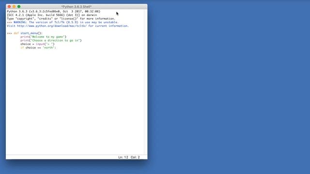 Python functions - create a menu смотреть онлайн