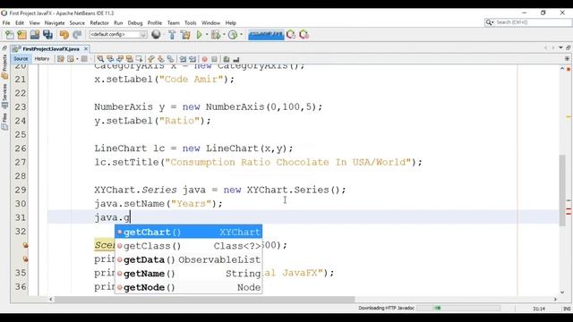 JavaFX Tutorial 16 - LineChart Java GUI смотреть онлайн