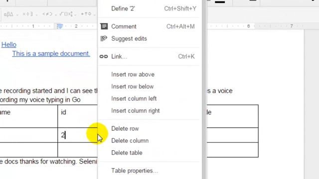 How to insert a row in table in Google Docs смотреть онлайн