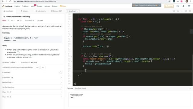 LeetCode 76 Minimum Window Substring | JSer - JavaScript & Algorithm смотреть онлайн