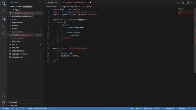 A simple Appbar for navigation created with React Native смотреть онлайн