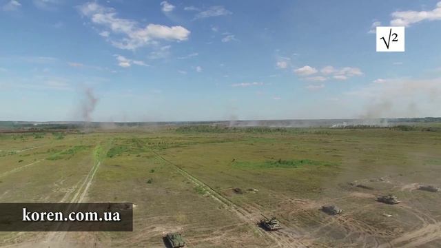 Залп из 6-ти танков с высоты птичьего полета смотреть онлайн