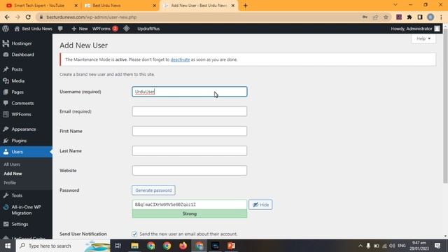 how to add new user in wordpress? Adding Users To WordPress | WordPress in Hindi | Best Urdu News смотреть онлайн
