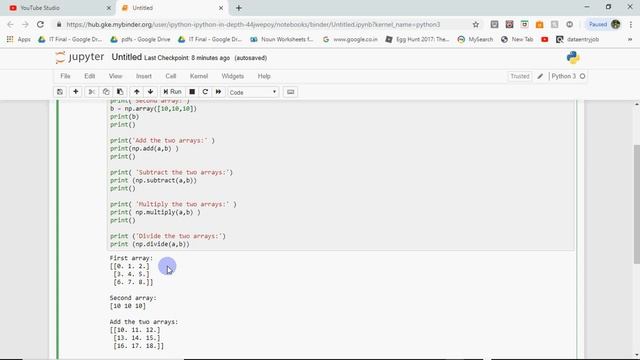 Arithmetic Operations on One D Arrays | Numpy - Python | Class XII I.P. Complete Course 2020 смотреть онлайн
