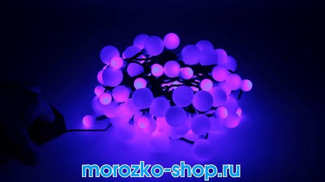 МУЛЬТИШАРИКИ ВИШЕНКИ, 120 RGB LED, шарики разных диаметров, 9 м, черн пр , IP44, KAEMINGK 494649 смотреть онлайн
