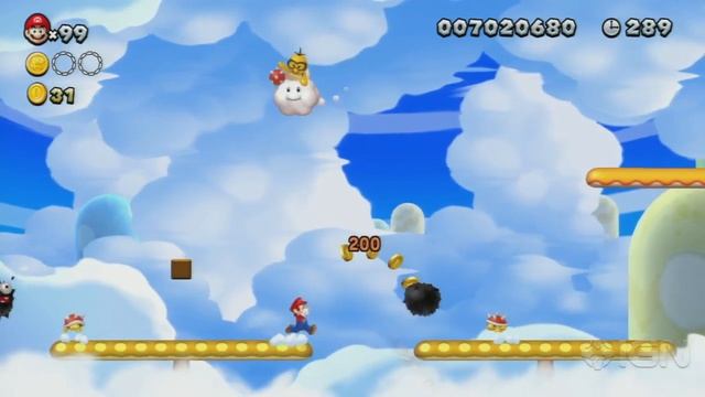 New Super Mario Bros. U 3 Star Coin Walkthrough - Meringue Clouds-2: Seesaw Shrooms смотреть онлайн