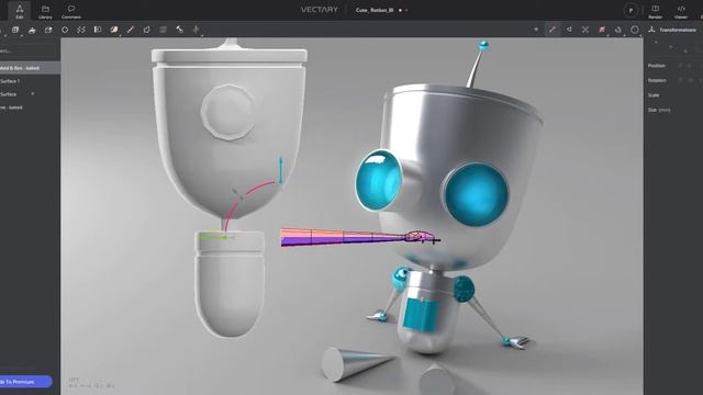 Modeling and Rendering with A little Robot Blueprint by Vectary смотреть онлайн