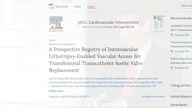 Shockwave Intravascular Lithotripsy IVL helps facilitate first choice transfemoral access for TAVR смотреть онлайн