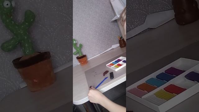 лепим кактус с горшком туториал для детей. смотреть онлайн