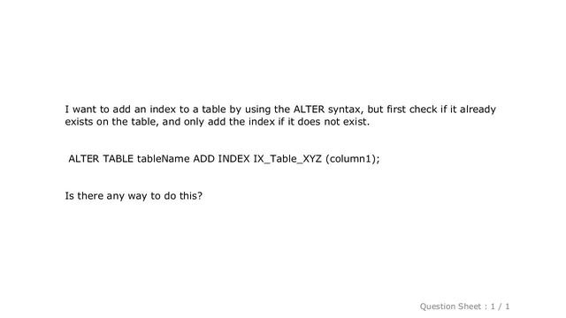 MySQL : Add index to table if it does not exist смотреть онлайн