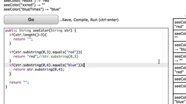 Java: CodingBat– String-1– seeColor смотреть онлайн