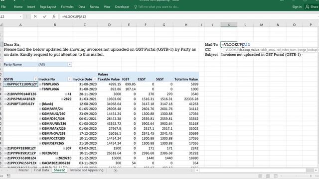Automatic EMAIL From Excel | GST Mismatch mail to Party | Different data mail to Party fast. смотреть онлайн