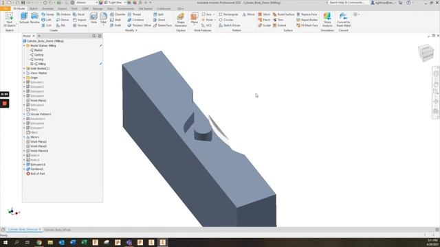Model States and CAM in Autodesk Inventor 2022 смотреть онлайн