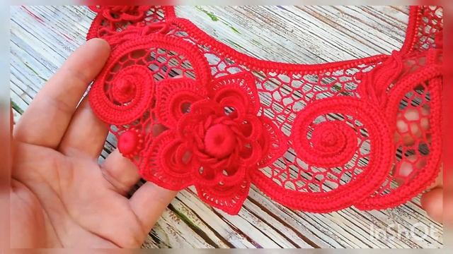 Воротник " Танец огня". Елена Захарьина. Ирландское кружево. Irish lace. Helena Zakharina. смотреть онлайн