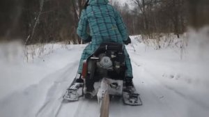 Мини-снегоход Снежок. Катаемся на даче