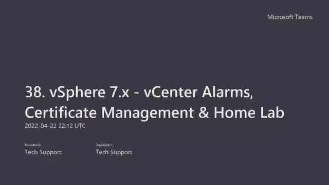 38. vCenter Alarms & Certificate Management: VMware CA, Best Practices, Lab Tutorial | Must-Watch! смотреть онлайн