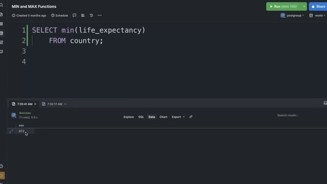 Learn to code in 2 minutes - MIN and MAX functions in SQL! смотреть онлайн