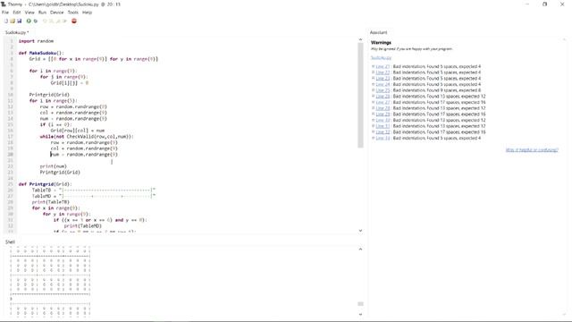 How To Make a Sudoku Generator in Python!! смотреть онлайн