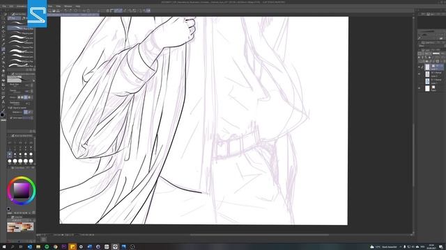 Let's Draw Manga #29 - CSP Illustration Contest "Fashion Icon" (Sketch + Outlines) смотреть онлайн
