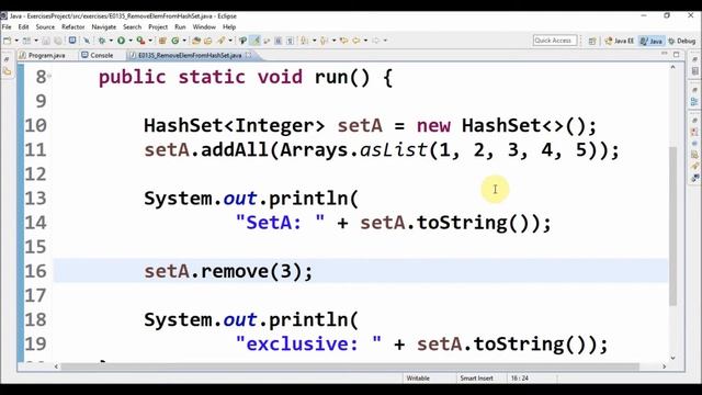 hashset remove element in java смотреть онлайн